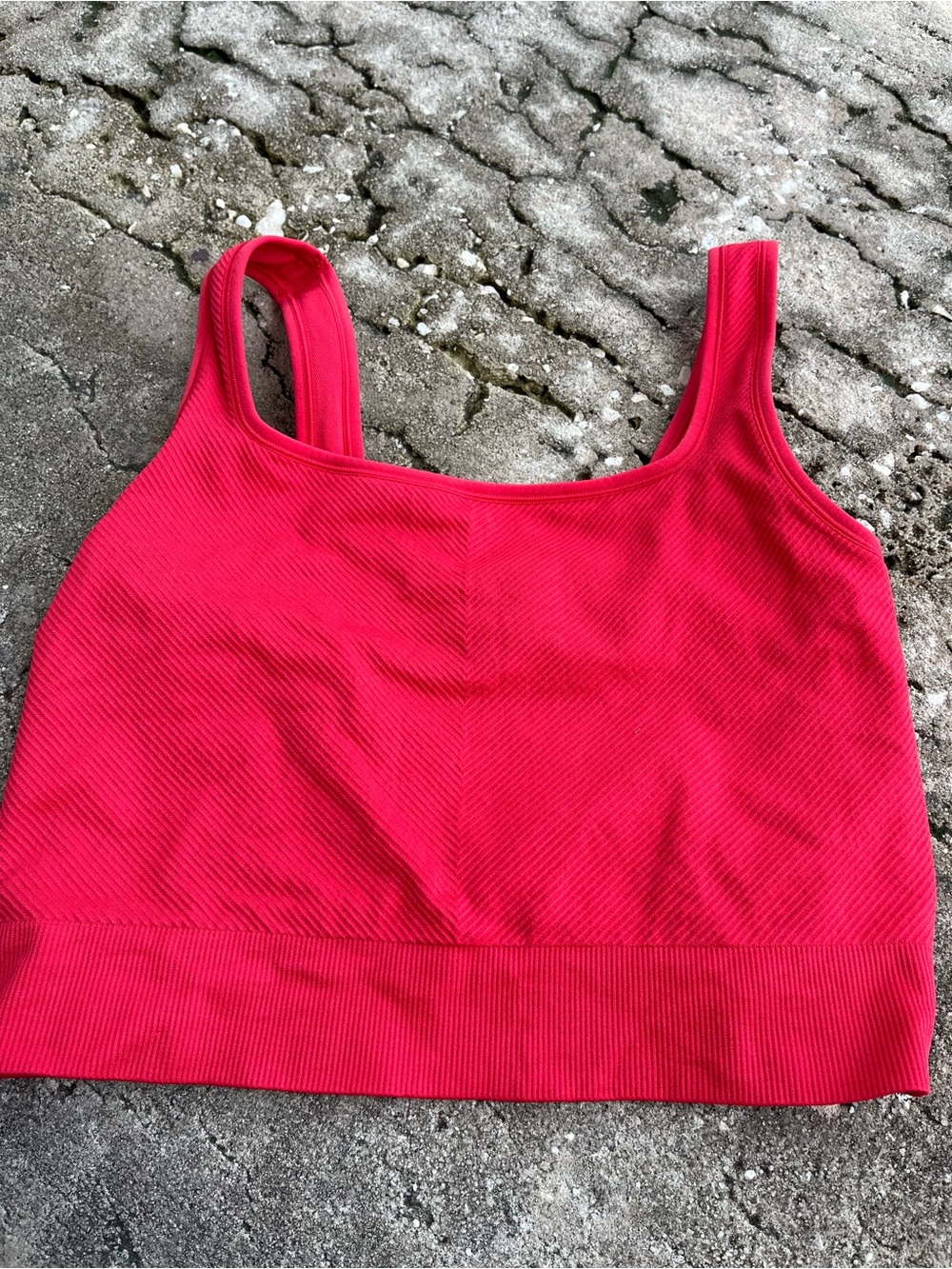 All in motion Bright Pink Ribbed Crop Tank Top
